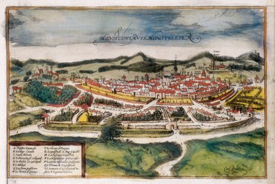 Montpellier şehrinin planı by Georg Braun and Hogenberg Franz