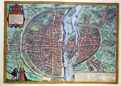 16. yüzyılın sonunda Paris şehrinin görünümü. Atlas de Braun ve Hogenberg, Amsterdam by Georg Braun and Hogenberg Franz