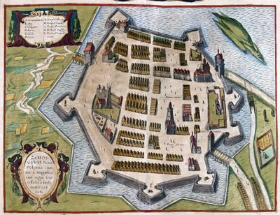 Zamosc, Polonya (gravür by Georg Braun and Hogenberg Franz