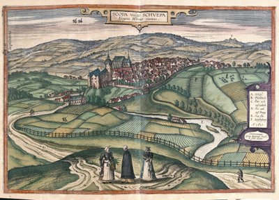 Zschopau, Saksonya, Almanya (gravür by Georg Braun and Hogenberg Franz