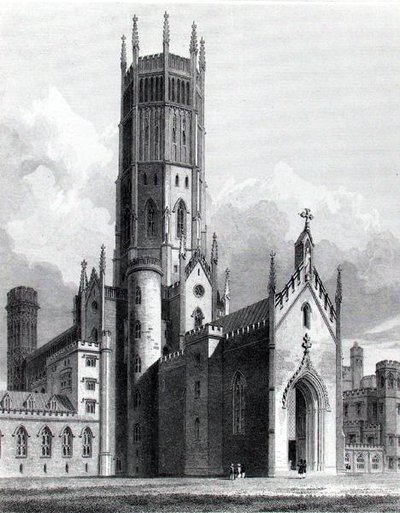 Kuzeybatıdan Fonthill Manastırı, John Britton tarafından 
