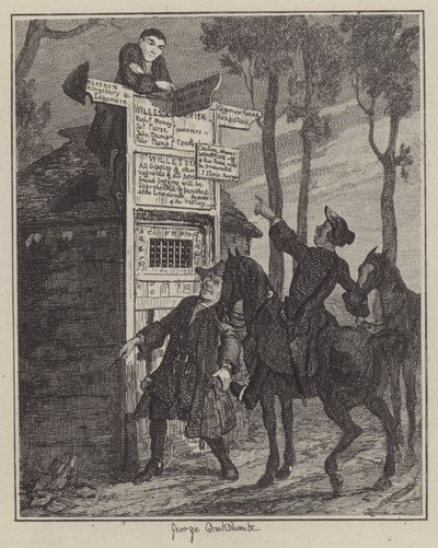 Jack Sheppard için çizim (gravür) by George (after) Cruikshank