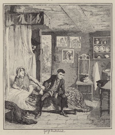 Jack Sheppard için çizim (gravür) by George (after) Cruikshank