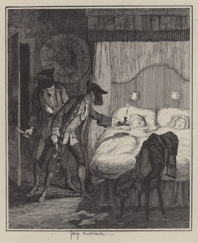 Jack Sheppard için çizim (gravür) by George (after) Cruikshank