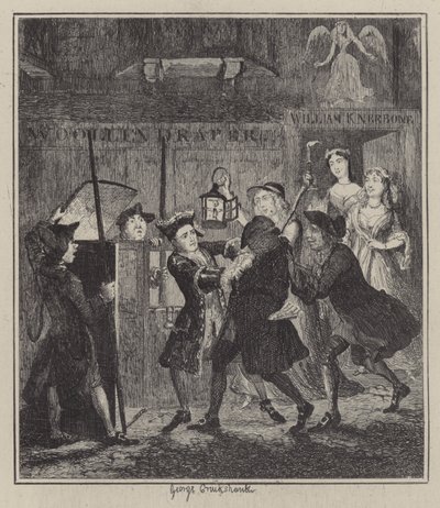 Jack Sheppard için çizim (gravür) by George (after) Cruikshank
