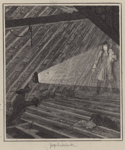Jack Sheppard için çizim (gravür) by George (after) Cruikshank