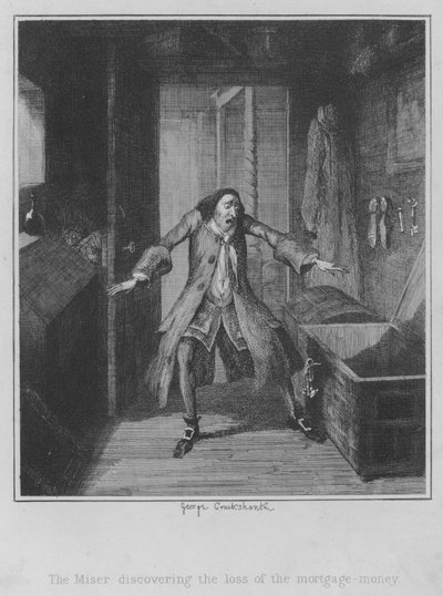 Cimri ipotek parasının kaybını keşfediyor (gravür) by George (after) Cruikshank
