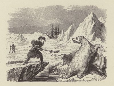 Bir kutup ayısını öldüren genç Nelson (gravür) by George (after) Cruikshank