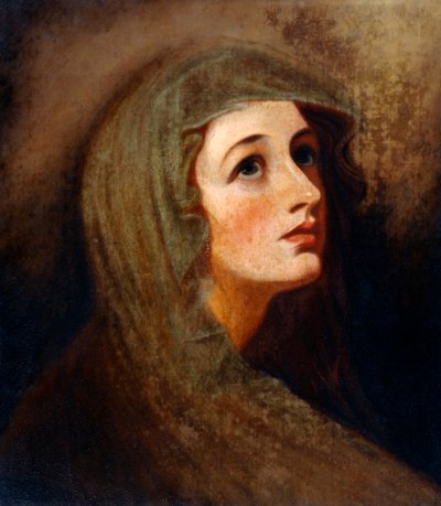 Bir Vestal olarak Leydi Hamilton (tuval üzerine yağlı boya) by George (after) Romney