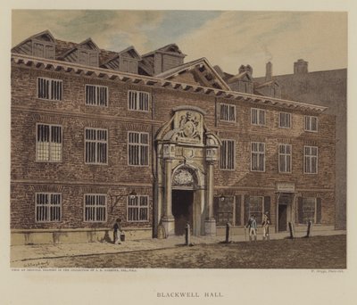 Blackwell Hall, Londra Şehri (renkli taş) by George (after) Shepherd