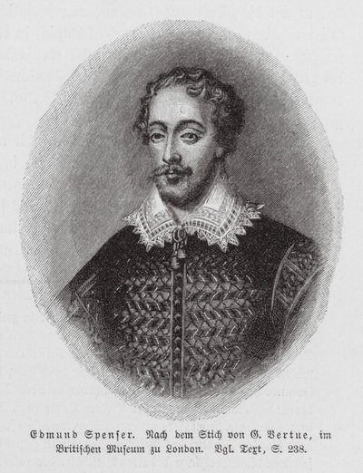 Edmund Spenser, İngiliz şair (gravür) by George (after) Vertue