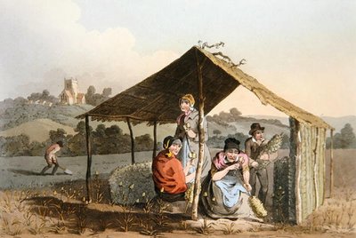 Teazle Field, Robert Havell (1769-1832) 1814 (renkli lito) tarafından kazınmış 'Yorkshire Kostümü'nden by George (after) Walker