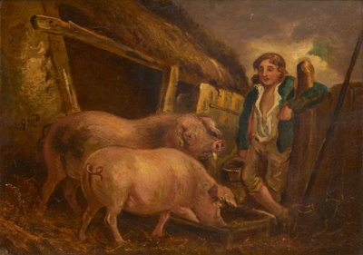 Ödül Domuzların Bakımı (gemide yağ) by George (follower of) Morland
