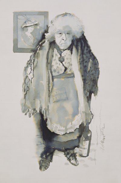 Margaret: Bir şeyler yapmalılar, 1969 (gemide kalem ve yıkama) by George Adamson