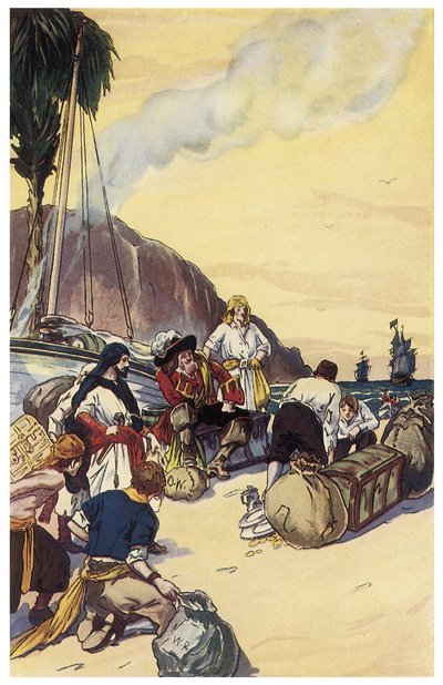 Korsan Henry Morgan, George Albert Williams (1875-1932) 1914 tarafından yazılan “Panama Korsanları veya Amerika Korsanları”ndan Maracaibo İllüstrasyonunun hazinesini paylaşıyor by George Alfred Williams