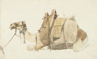 Oturmuş yüklü deve by George Antoine Prosper Marilhat