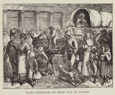 Siyahi Göçmenler Kansas yolunda by George Augustus Sala