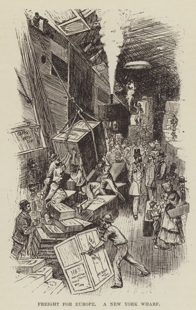 Avrupa için Navlun, Bir New York Rıhtımı by George Augustus Sala