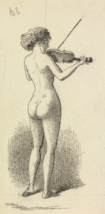 keman çalan çıplak kadın by George Augustus Sala