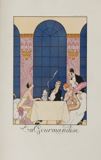 Fırfırlar ve fırfırlar: La Gourmandise, 1924. by George Barbier