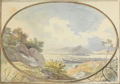Oval İçinde Manzara Seti (Oval Pencereden Dağ Manzarası) by George Barret