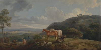 Sabah: Kısraklar ve Koyunlarla Manzara by George Barret