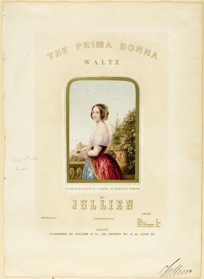 Gelin, The Prima Donna Waltz notaları için kapak by George Baxter