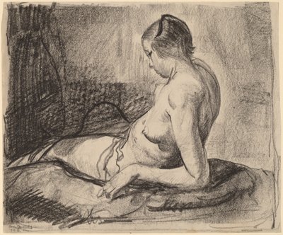 çıplak kız uzanmış by George Bellows