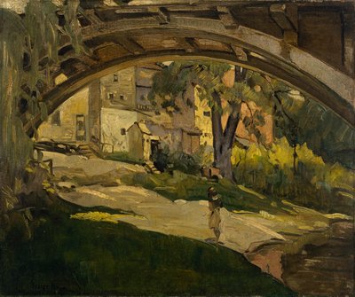 Kemerli Köprünün Altındaki Kız (tuval üzerine yağlı boya) by George Benjamin Luks
