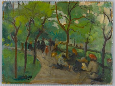 Prospect Park, c.1902-10 (panelde yağ) by George Benjamin Luks