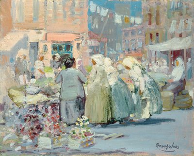 Spring Morning, Houston ve Division Streets, New York by George Benjamin Luks