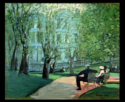 Yaz Günü, Boston Halk Bahçesi, c.1923 (tuval üzerine yağlı boya) by George Benjamin Luks