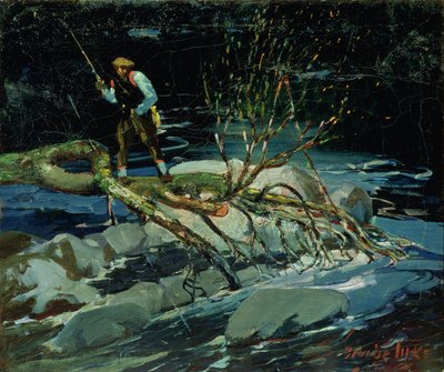 Alabalık Avı (tuval üzerine yağlı boya) by George Benjamin Luks