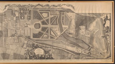 Kraliyet Sarayı ve Bahçeleri, Hyde Park ve Knightsbridge'in Planları ve Yükseklikleri ile Kensington Bölgesinin Topografik Bir Araştırması by George Bickham
