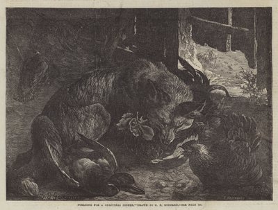 Noel yemeği için yiyecek arama by George Bouverie Goddard