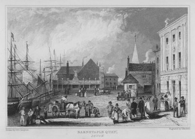 Barnstaple Quay, Devon (gravür) by George Bryant Campion