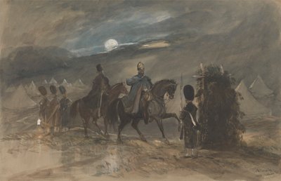 Subaylar ve Nöbetçiler ile Chobham'da Kamp, 1853 by George Bryant Campion