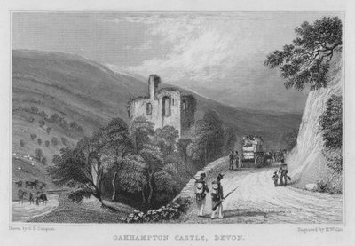 Okehampton Kalesi, Devon (gravür) by George Bryant Campion