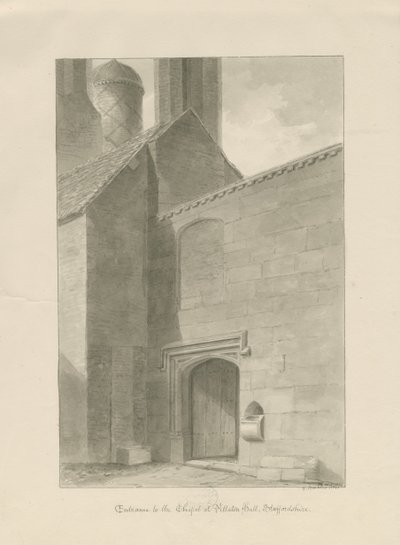 Pillaton Salonu - Şapel Girişi: sepya çizimi by George Buckler