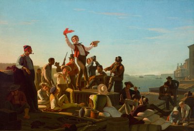Limanda Neşeli Flatboatmen by George Caleb Bingham