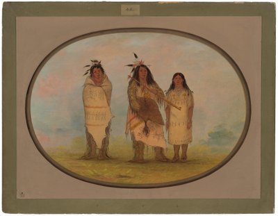 Bir Cheyenne Şefi, Karısı ve Bir Tıp Adamı by George Catlin
