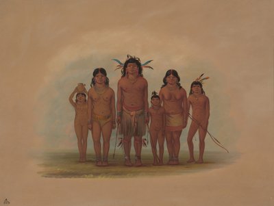 Bir Connibo Kızılderili Ailesi, 18541869. by George Catlin