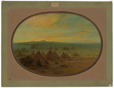 Somon Nehri Üzerinde Bir Karga Köyü by George Catlin