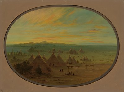 Somon Nehri Üzerinde Bir Karga Köyü, 18551869. by George Catlin