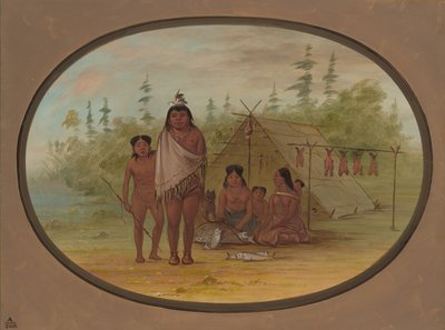 Ailesi ile Bir Flathead Şefi, 18551869. by George Catlin