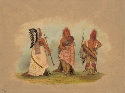 İki Savaşçılı Bir Pawnee Şefi, 18611869. by George Catlin