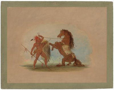 En Sevdiği Atını Kurban Eden Bir Pawnee Savaşçısı by George Catlin