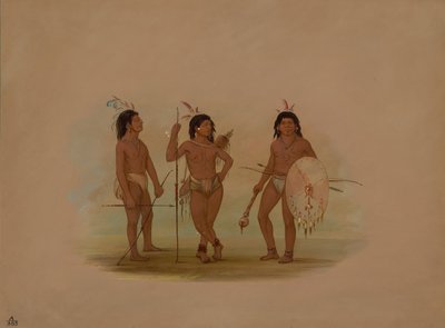 Bir Puelchee Şefi ve İki Genç Savaşçı, 18541869. by George Catlin