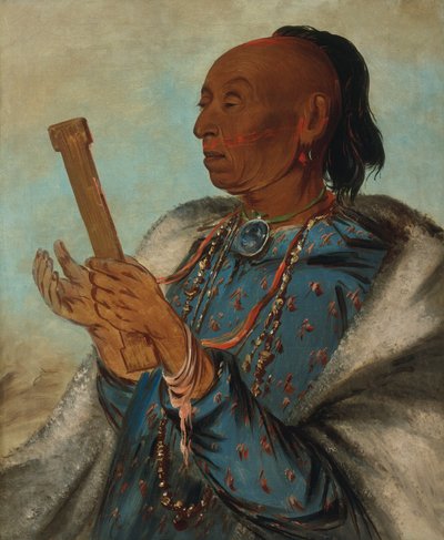 Ah-tón-we-tuck, Horoz Hindi, Duasını Tekrarlıyor by George Catlin