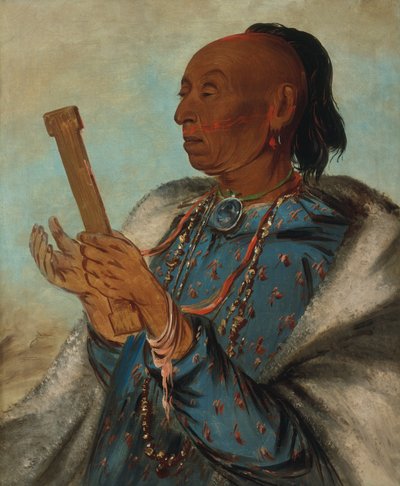 Ah-tón-we-tuck, Horoz Türkiye, Duasını Tekrar Etmek, 1830. by George Catlin